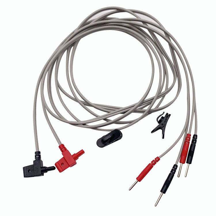 ECG Patient Cable For NMES Devices Swallowing Therapy Wire 1.5m pvc White or other color