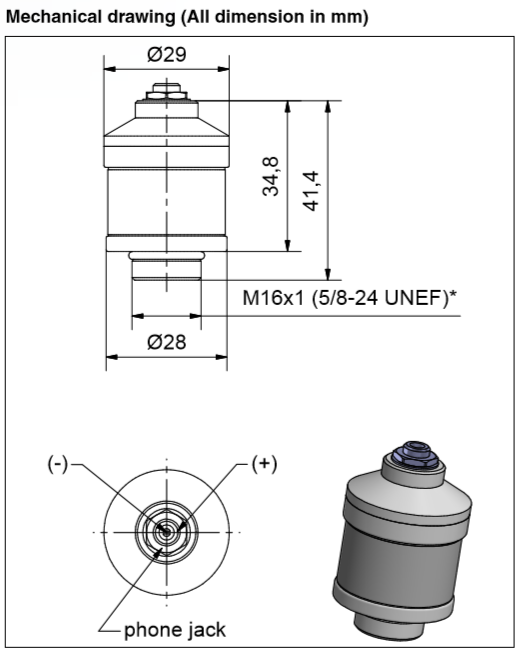 Sensor oksigen Medis Asli OOM102-1 O2 sel 3.5mm mono jack 0