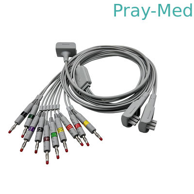 Beli Konektor Banana 4.0 Nalong EKG Cable 3.6m Grey TPU Jacket 10 Kabel Timbal pembuatan online