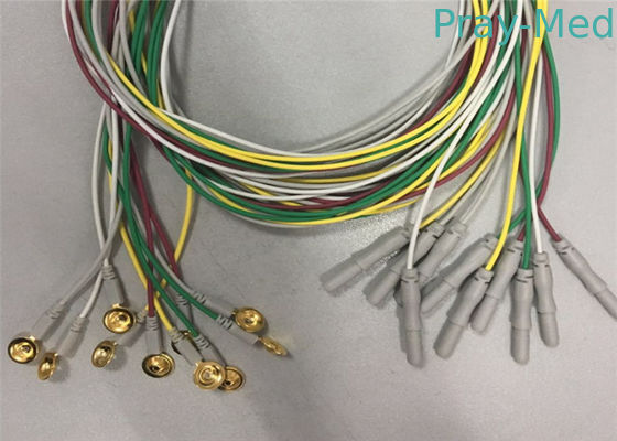 Beli Elektroda Disepuh Emas Kabel EEG 1.2m / 1.5m Panjang Material Kabel TPU pembuatan online