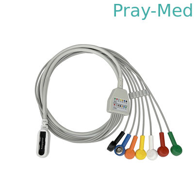 Beli 7 Lead Holter Kabel Untuk GE SEER 1000 Snap Connector 2104813-001 1.1m pembuatan online