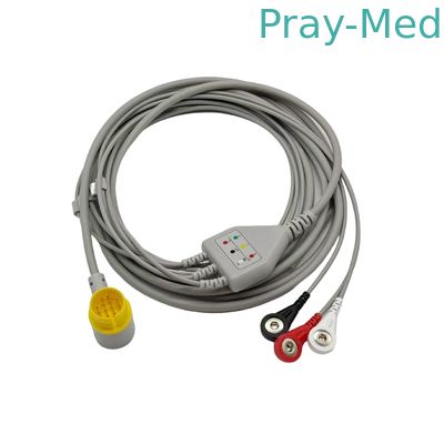 Beli Lifegain CU-HD1 12Pin Satu Bagian Kabel EKG 3 Led AHA Snap pembuatan online