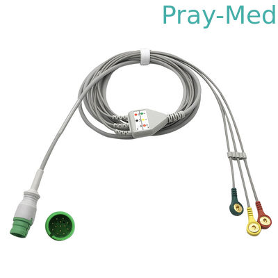 Beli Putaran 13 Pin Connector 3.6m 3 Kabel EKG Timbal Untuk Mediana D500 pembuatan online