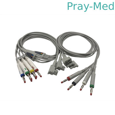 Beli Kabel HP / HP EKG Dengan 10 Kabel Timbal Konektor 2 Pin Warna Abu-abu 989803151651 pembuatan online
