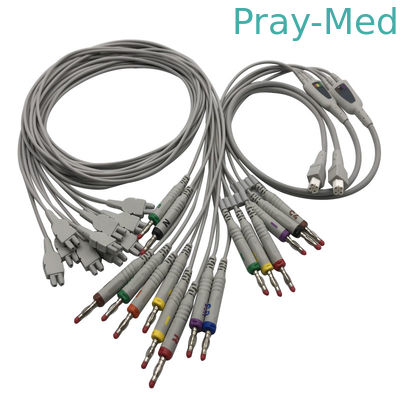 Beli Edan 18 lead ekg ekg kabel untuk SE-18 SE-1515 Twin Pin Length TPU pembuatan online