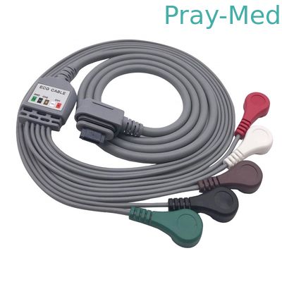 Beli 5/7 lead snap kabel holter EKG GE SIER dengan snap, IEC 2.5m Warna Abu-abu 2008594-001/2008594-002/2008594-004 pembuatan online