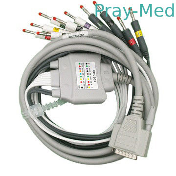 Beli Zoncare 10 Lead EKG Cable Grey Dengan Konektor Banana 4.0mm DB 36pin pembuatan online