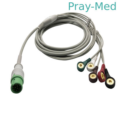Beli Gray C30 C40 3.6m 12pins 5 Kabel EKG Timbal Dan Kabel Timbal Untuk Comen pembuatan online