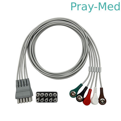 Beli Welch Allyn ECG Lead Set 5 Kawat Snap Grey TPU Twin Pin Connector 9293-059-50 pembuatan online
