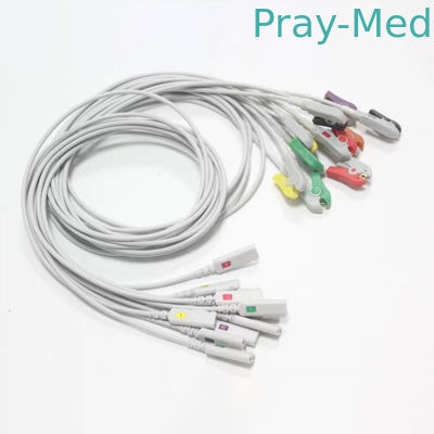 Kangmei 10 Memimpin Kabel EKG EKG Twin Pin Clip Connector Proksimal 1m