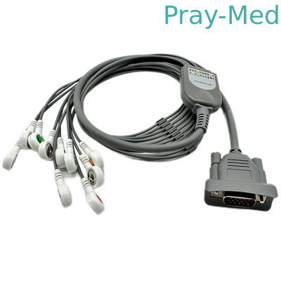 10 Lead ECG Holter Cable Snap Connector Kompatibel Beijing Meigaoyi MGY-02