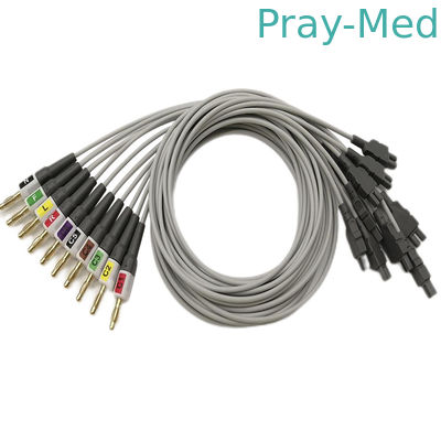 GE CAM 14 EKG ECG Lead Wire TPU 0.9M 2016032-001 Dengan Adaptor Pisang / Penjepit