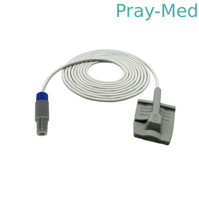 Kompatibel Reusable Dewasa Spo2 Sensor 6 Pin Connector 40 Derajat Soft Tip