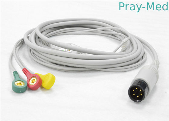 Kabel Tenaga Medis Ecg Lead Lead, 5.0mm Dia Ecg Patient Lead Shielded Cable
