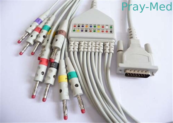 Kabel Mesin Elektrokardiogram Kompatibel HP / HP dan Memimpin Kabel