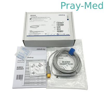 Mindray Pediatrik Neonatal Probe Suhu Kulit yang Dapat Digunakan Lagi MR404B 3m/10ft Kabel Abu-abu