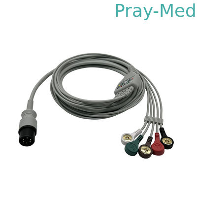 Kabel EKG Kompatibel Edan Contec Mindray Carewell Mediana Universal Tipe 6pin 3.6m Bahan TPU