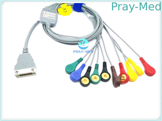 Kompatibel Beneware ECG Patient Cable, 12 Kabel EKG Timbal Dengan Bahan TPU