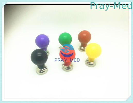 Chest Reusable ECG Elektroda Bahan Logam Nikel Dewasa Din 3.0 / 4mm 6 Warna Bulbs