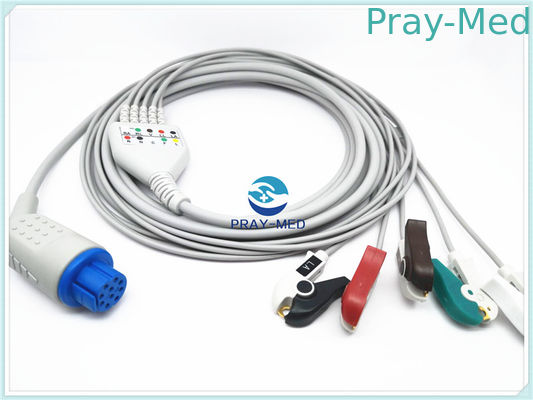 Datex Ohmeda One Piece ECG Patient Cable Tiga Putaran Lead 10 Pin Connector