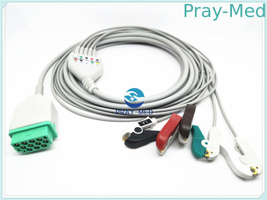 Kabel Ge Ecgent Pasien, 5 Memimpin GE One Piece Kabel EKG CE / ISO Standar