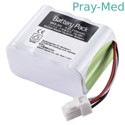 2100mAh 9.6V Nihon Kohden Baterai Putih Untuk NKB-302 X064 OPV-1500 OPV-1500K
