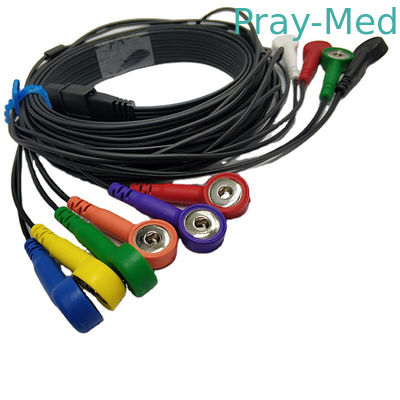 Schiller Ecg Holter Cable Kompatibel MS-12 Blue 10 Lead Snap TPU Jacket