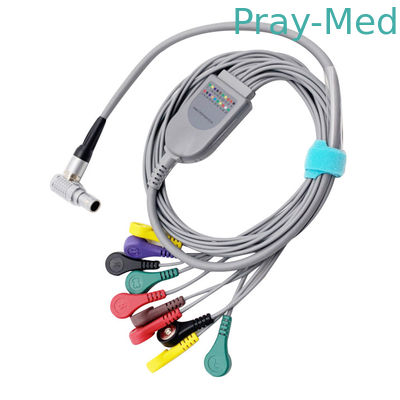 GE CM3000 10 Pin 10 Kabel Holter EKG Timbal Konektor Snap 0,9m