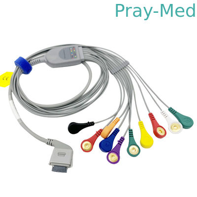 Kabel EKG Holter AHA IEC TPU TPU Untuk Konektor Snap Biomedis 26 Pin
