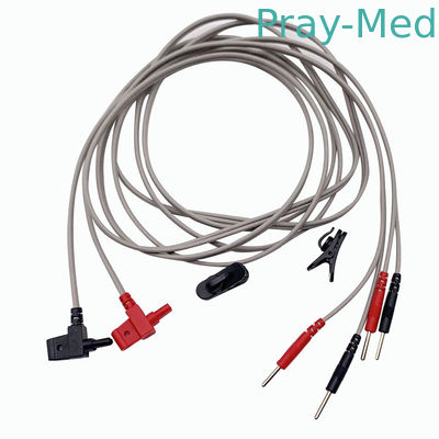 Kabel Pasien EKG Untuk Perangkat NMES Kawat Terapi Menelan 1.5m pvc Putih atau warna lain