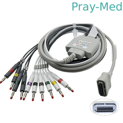 10 Lead 20Pin Banana 4.0 Kabel EKG Kompatibel Edan ECG SE-1515 DX12 Kabel Holter